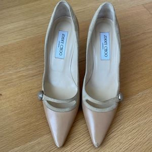 Jimmy choo Mary Jane nude kitten heels
